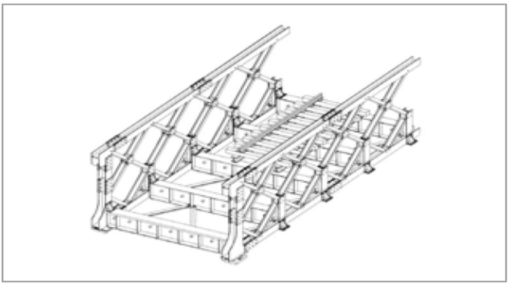 Grafische Darstellung der SE-Brücke – kombinierte Nutzung für Straße (ein- oder zweispurig) und Bahn (eingleisig)