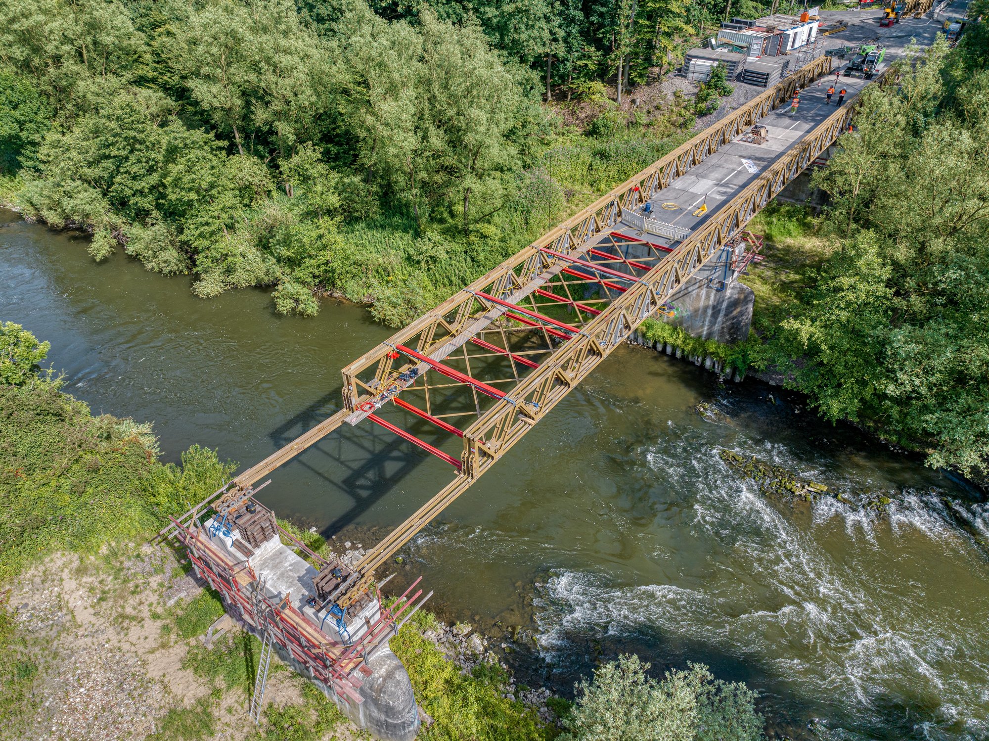 Baufortschritt der Behelfsbrücke Dorsten-Marl