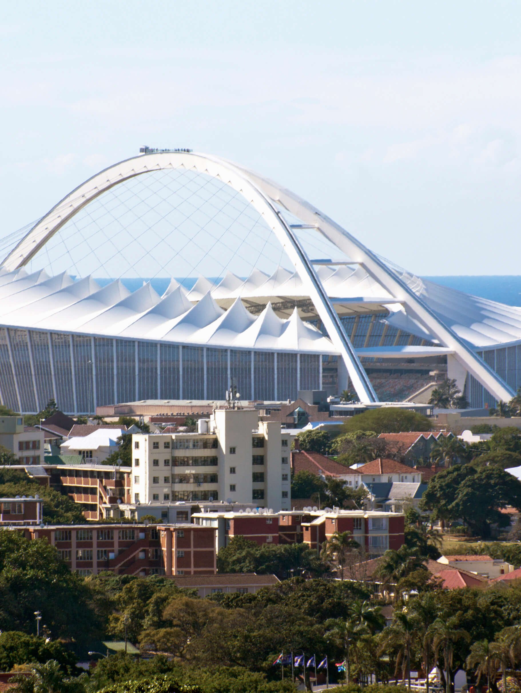 Sicht auf die Moses-Mabhida-Stadion, Durban / Südafrika