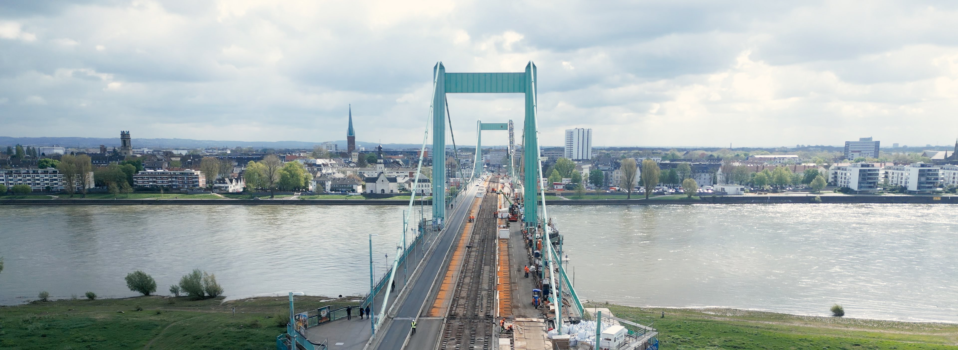 Mülheimer Brücke während Instandsetzung 