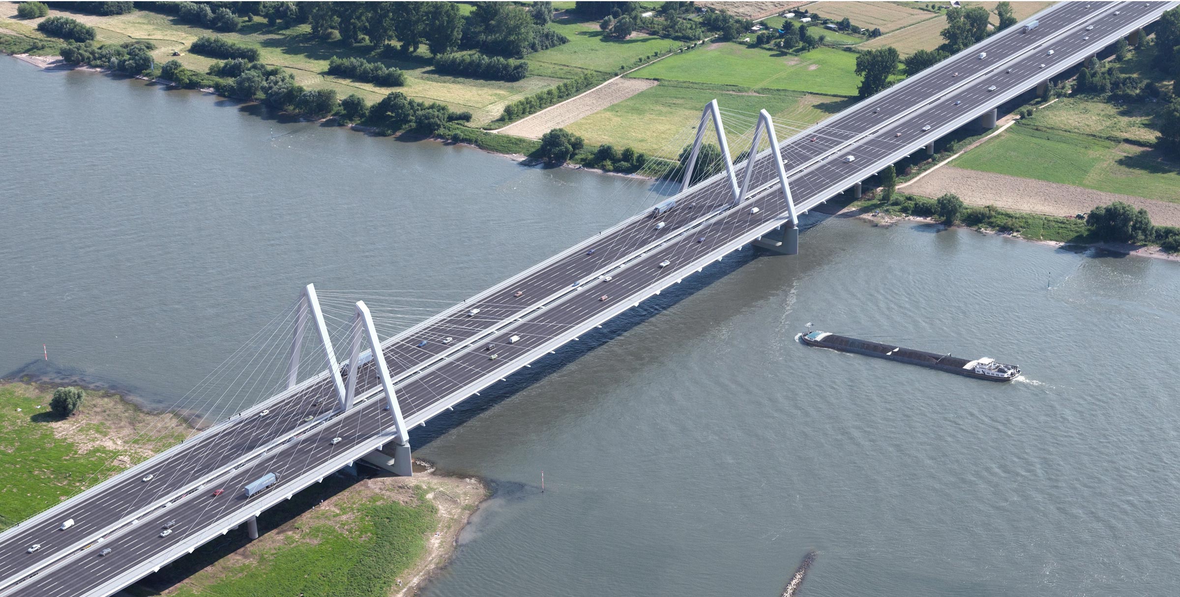 Luftbildaufnahme A1-Rheinbrücke Leverkusen